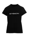 Givenchy Black T-shirt With Contrasting Lettering Print In Cotton Woman