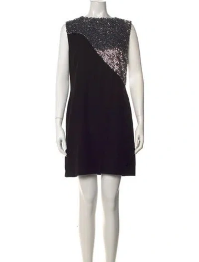 Pre-owned Givenchy Velvet Mini Dress In Black