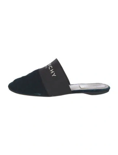 Pre-owned Givenchy Velvet Mules In Blue