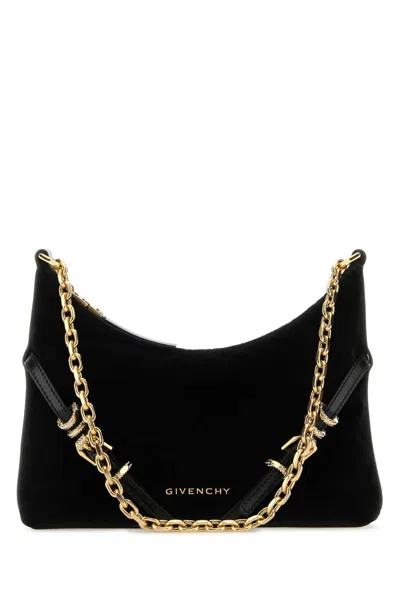 Givenchy Velvet Party Shoulder Handbag With Crossbody Strap In Black