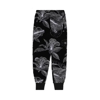 Pre-owned Givenchy Velvet Plant Print Trackpants 'black/white' | Men's Size M