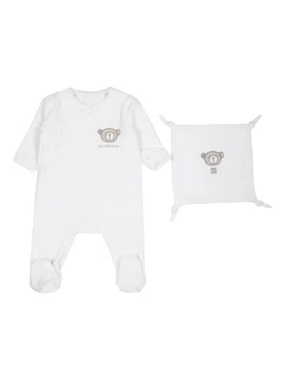 Givenchy Babies' Velvet Pyjama Set In White
