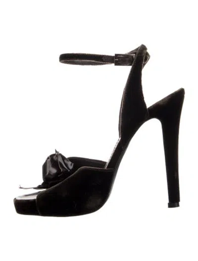 Pre-owned Givenchy Velvet Sandals In Brown