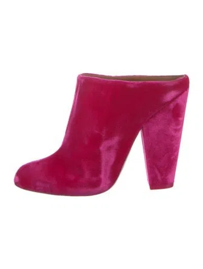 Pre-owned Givenchy Velvet Slides In Pink