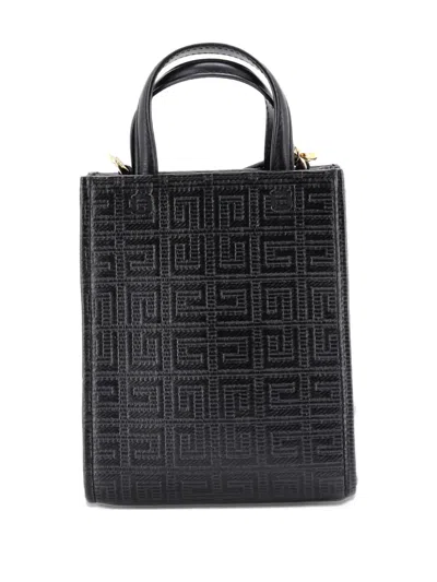 Pre-owned Givenchy Vertical G- 4g Coated Canvas Mini Tote Bag In Black