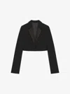 Givenchy Long-sleeved Wool Short Suit Coat In Black