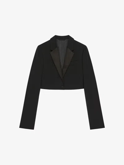 GIVENCHY CROPPED JACKET IN WOOL AND MOHAIR