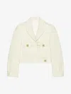 Givenchy Single-breasted Cropped Blazer In Beige