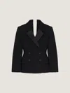 Givenchy Veste De Costume Double Boutonnage À Découpes En Laine In Black