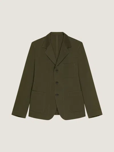 Givenchy Veste Destructurée Simple Boutonnage En Coton In Green