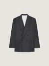 Givenchy Double-breasted Jacket In Flannel In Gray