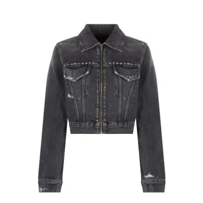 Givenchy Cropped Denim Jacket In Black