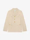 Givenchy Veste Militaire En Soie Et Coton In Beige