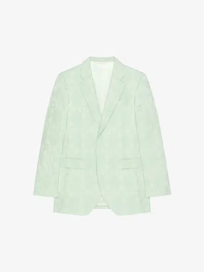 Givenchy Veste Slim En Jacquard Monogramme 72 In Aqua Green