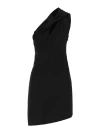 Givenchy Single Shoulder Draped Knee-length Dress In Black
