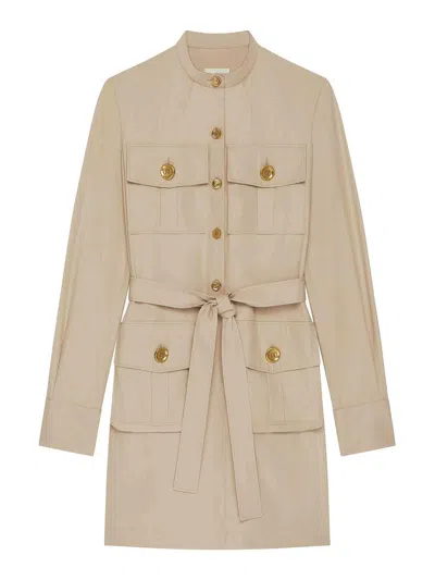 Givenchy Taupe Safari Dress In Poplin In Beige