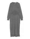 Givenchy Side-split Long-sleeve Midi Dress In Gray