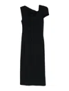Givenchy Draped Midi Dress In Black