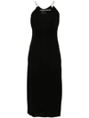 Givenchy Viscose Dress With Embellished Neckline And Draped Detailing