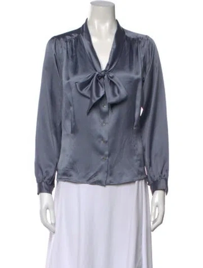 Pre-owned Givenchy Vintage 1970's Blouse In Gray