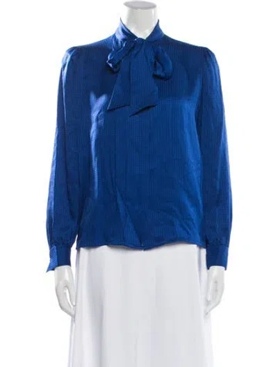 Pre-owned Givenchy Vintage 1980's Blouse In Blue
