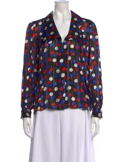 Pre-owned Givenchy Vintage 1980's Blouse In Blue/metallic