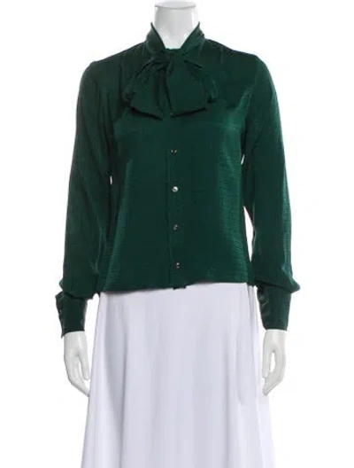 Pre-owned Givenchy Vintage 1980's Blouse In Green