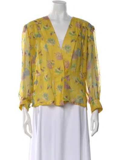 Pre-owned Givenchy Vintage 1980's Blouse In Yellow