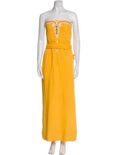 Pre-owned Givenchy Vintage 1980's Dress Set In Yellow