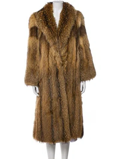 Pre-owned Givenchy Vintage 1980's Faux Fur Coat In Brown