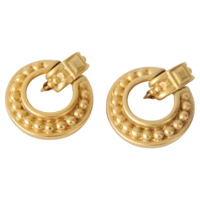 Pre-owned Givenchy Vintage 1980's Gold  Hoop Clip On Earrings  Jewellery In Multi
