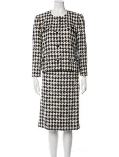 Pre-owned Givenchy Vintage 1980's Skirt Suit In Black/neutrals