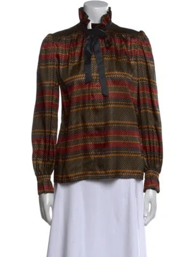 Pre-owned Givenchy Vintage 1980's Top In Green