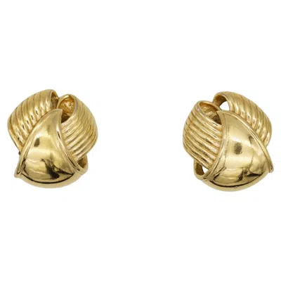 Pre-owned Givenchy Vintage 1980s Large 3d Swirl Wing Glow Round Dome Chunky Clip Earrings In Multi