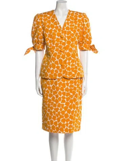 Pre-owned Givenchy Vintage 1988 Skirt Suit In Orange