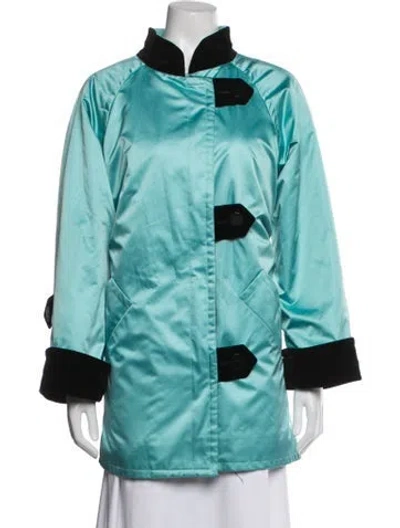 Pre-owned Givenchy Vintage 1990's Coat In Blue/metallic