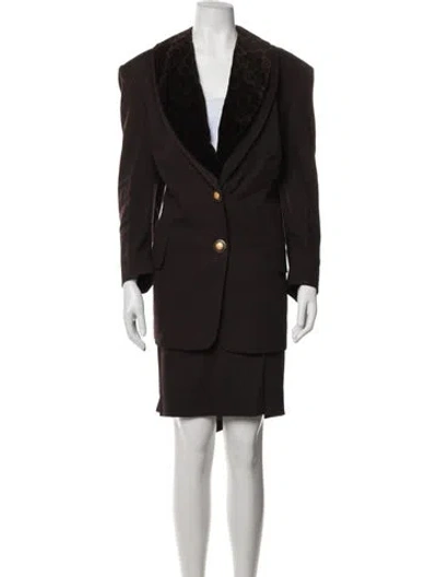 Pre-owned Givenchy Vintage 1990's Skirt Suit In Brown