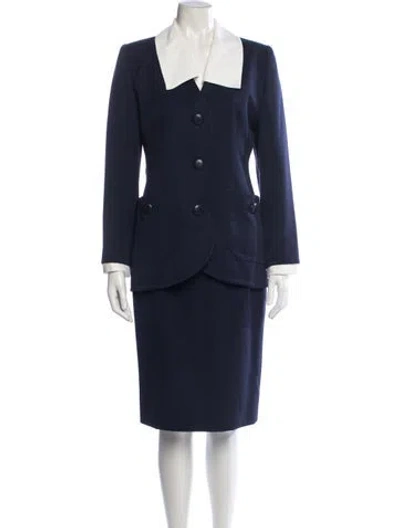 Pre-owned Givenchy Vintage 1995 Skirt Suit In Blue/white