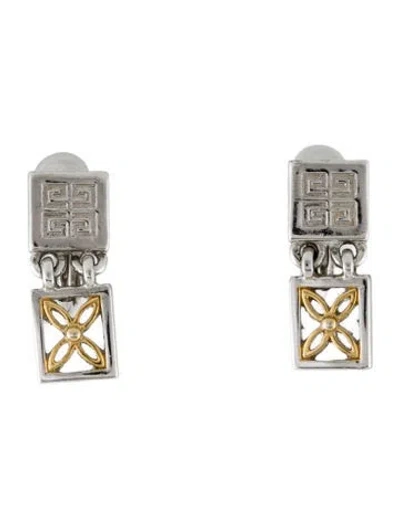 Pre-owned Givenchy Vintage 4g Drop Earrings In Multi