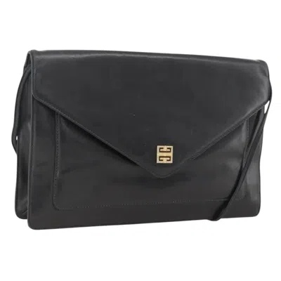 Pre-owned Givenchy Vintage 4g Leather Black Leather Shoulder Bag Bag ()