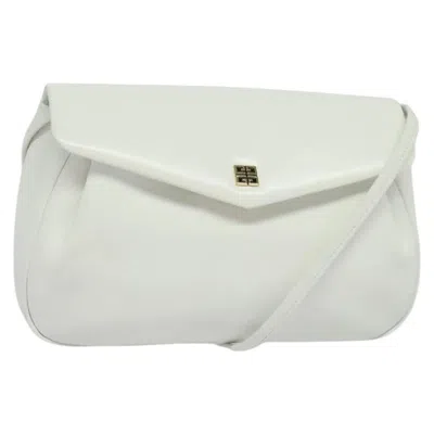 Pre-owned Givenchy Vintage 4g Leather White Leather Shoulder Bag Bag ()