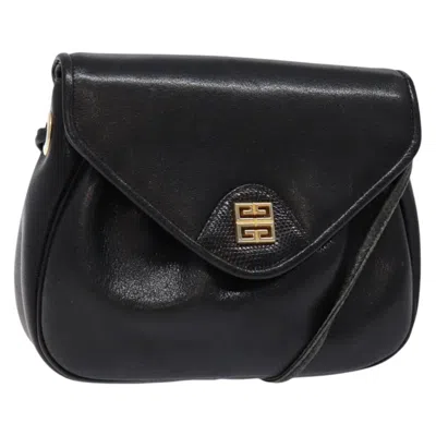 Pre-owned Givenchy Vintage 4g Shoulder Bag Leather Black Leather Shoulder Bag Bag ()