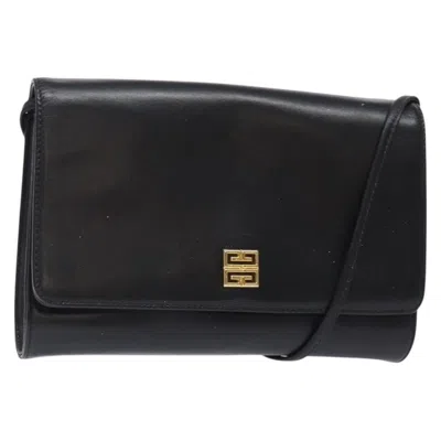 Pre-owned Givenchy Vintage 4g Shoulder Bag Leather Black Leather Shoulder Bag Bag ()