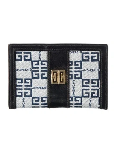 Pre-owned Givenchy Vintage Canvas Card Holder In Blue