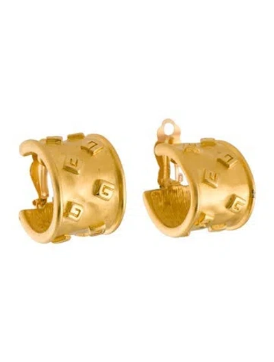 Pre-owned Givenchy Vintage Clip-on Hoop Earrings In Multicolor
