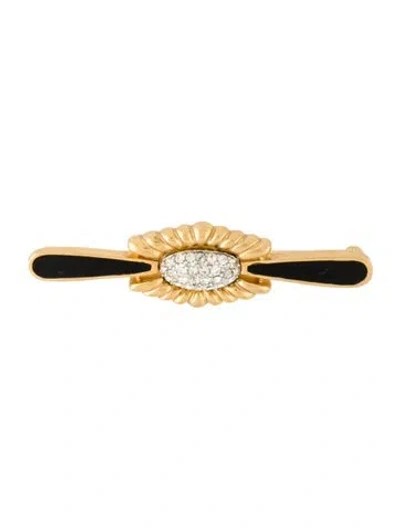 Pre-owned Givenchy Vintage Crystal & Enamel Brooch Pin In Multi