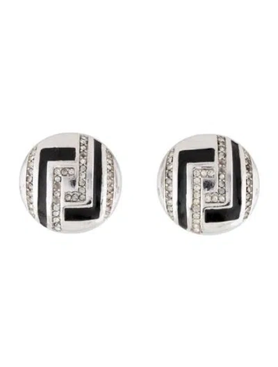 Pre-owned Givenchy Vintage Crystal & Enamel Clip-on Earrings