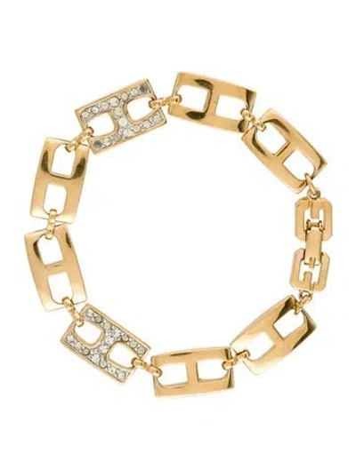 Pre-owned Givenchy Vintage Crystal Bracelet, 6.75" In Transparent