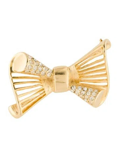 Pre-owned Givenchy Vintage Crystal Brooch In Transparent