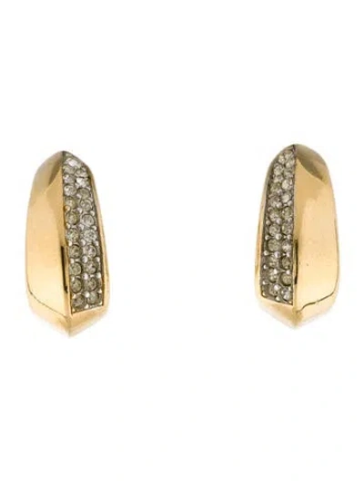 Pre-owned Givenchy Vintage Crystal Clip-on Earrings In Multi